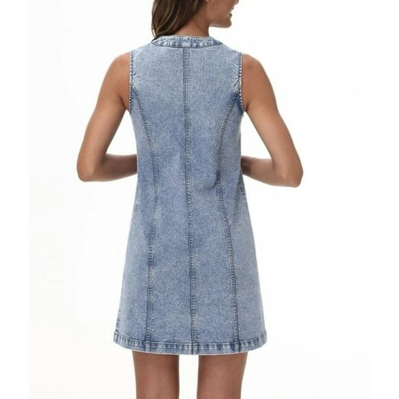 Frye Ladies Denim Mini Dress Size Large Light Wash Sleeveless XS NWT - Picture 4 of 12